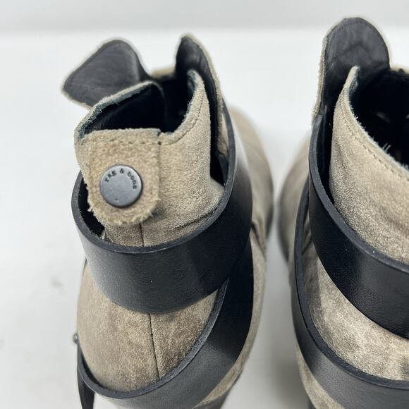 Rag & Bone Harrow Ankle Boots Womens Size 7-7.5 Tan Suede Booties Heeled Shoes - Picture 6 of 13